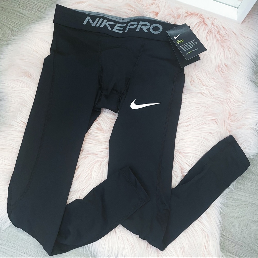 NWT Nike Pro Men's Workout Training Tights Black